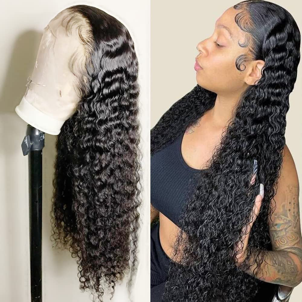  Deep Wave Lace Front Wigs Human Hair Wigs for Black