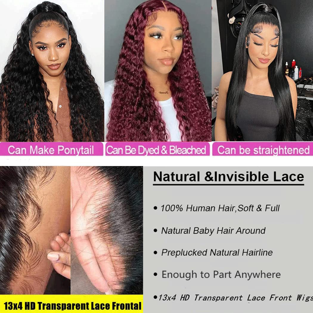 ❤️NEW ❤️100% popular Human Hair HD Lace Front T part Wig 24”