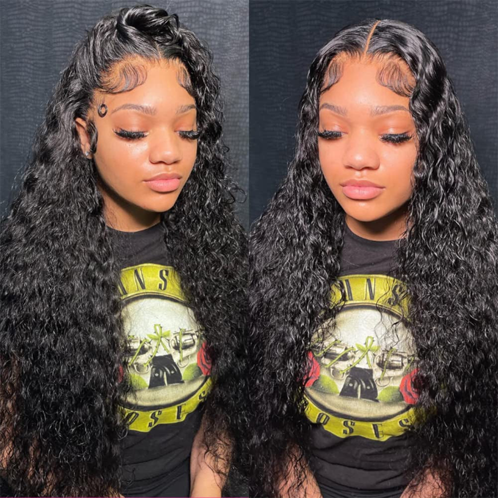 Maxine 34 Inch 13X4 HD Water Wave Lace Front Wigs Human Hair Wigs