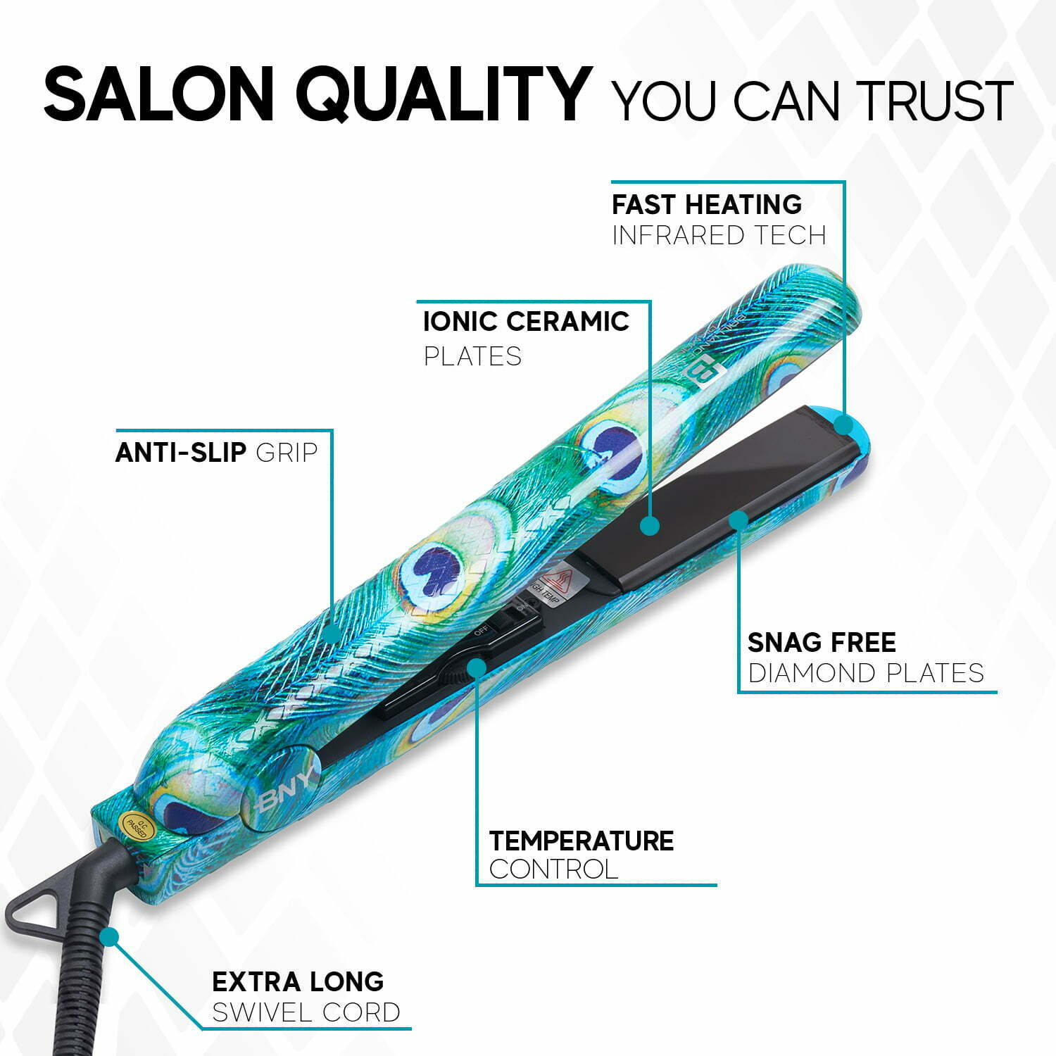 Original Ceramic iron Hair Straightener Curler 2 in 1 450 1.25 Inch