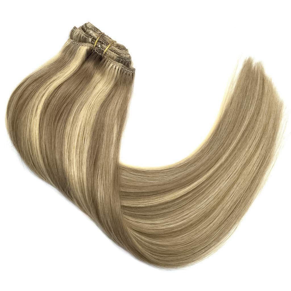 GOO GOO Clip-in Hair Extensions, Soft/Natural, Handmade Real store Human Hair, Blonde