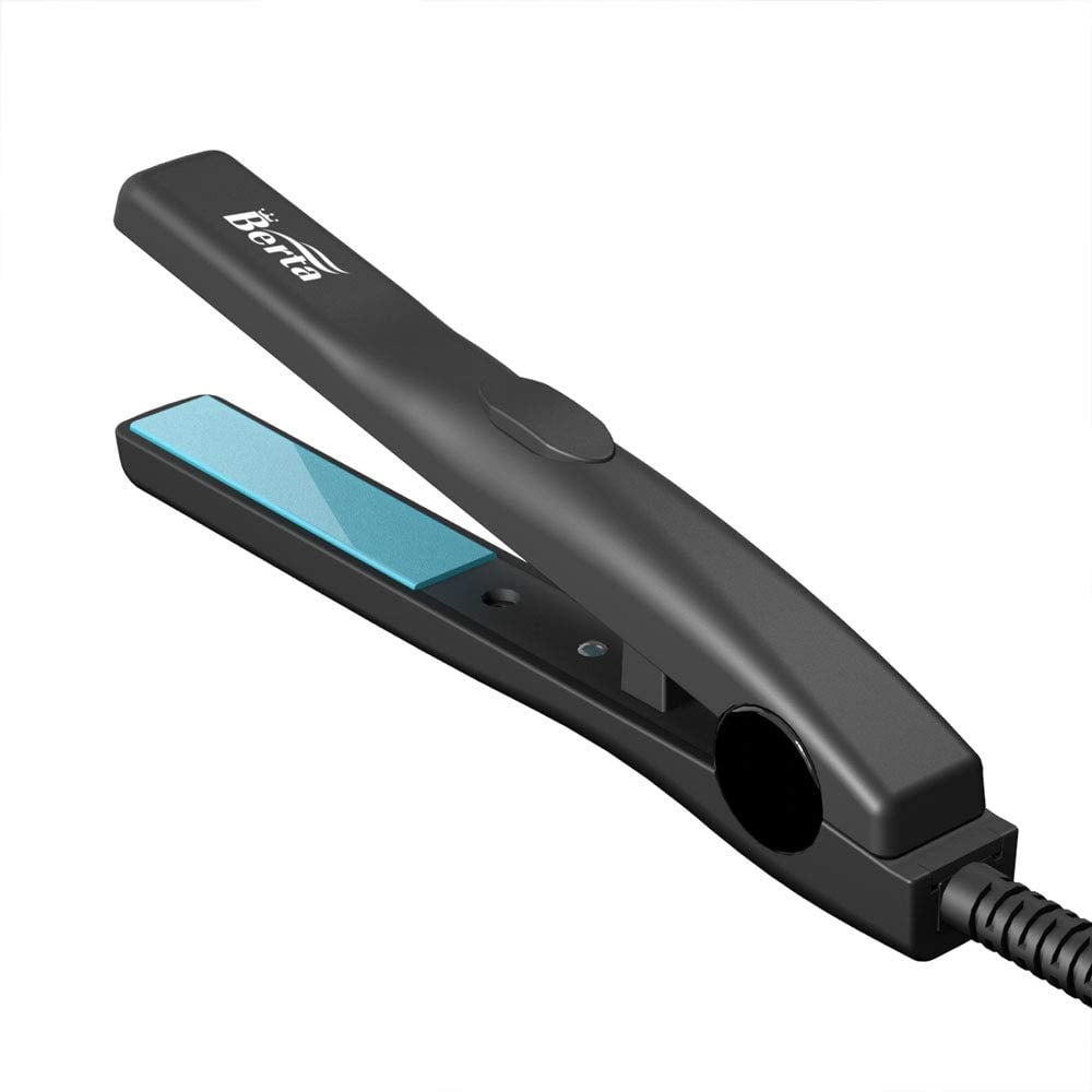 Professional Travel Size 0.5 inch Mini Flat Iron Tourmaline Ceramic Black