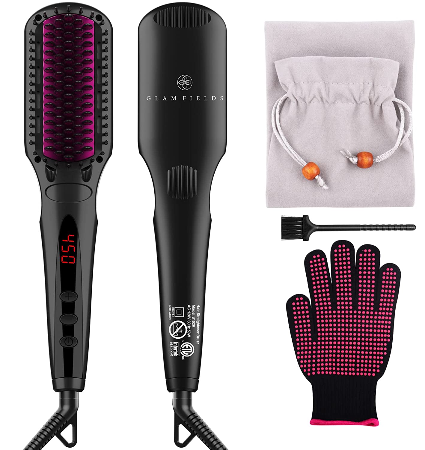 Glamfields hair brush straightener hotsell