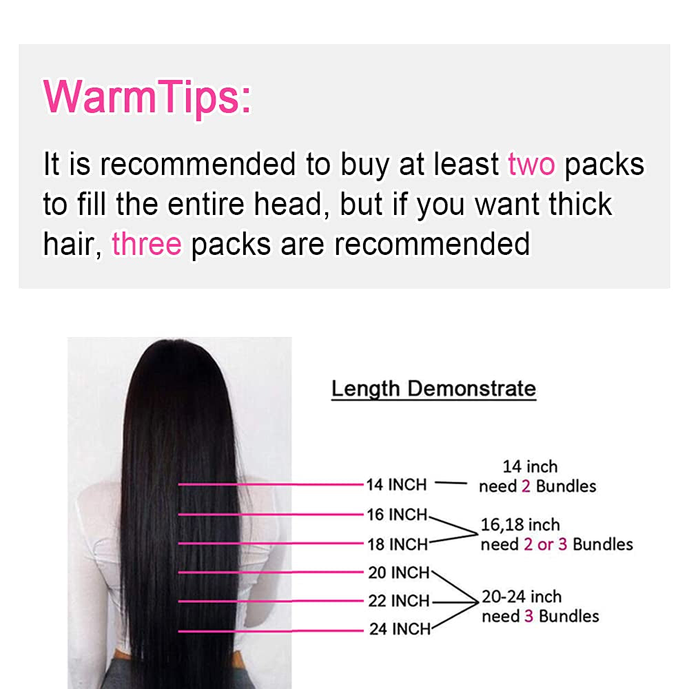 Straight Human Hair Clip in Hair Extensions for Black Women 100 Unprocessed Full Head Brazilian Virgin Hair Natural Black Color 8 Pcs with