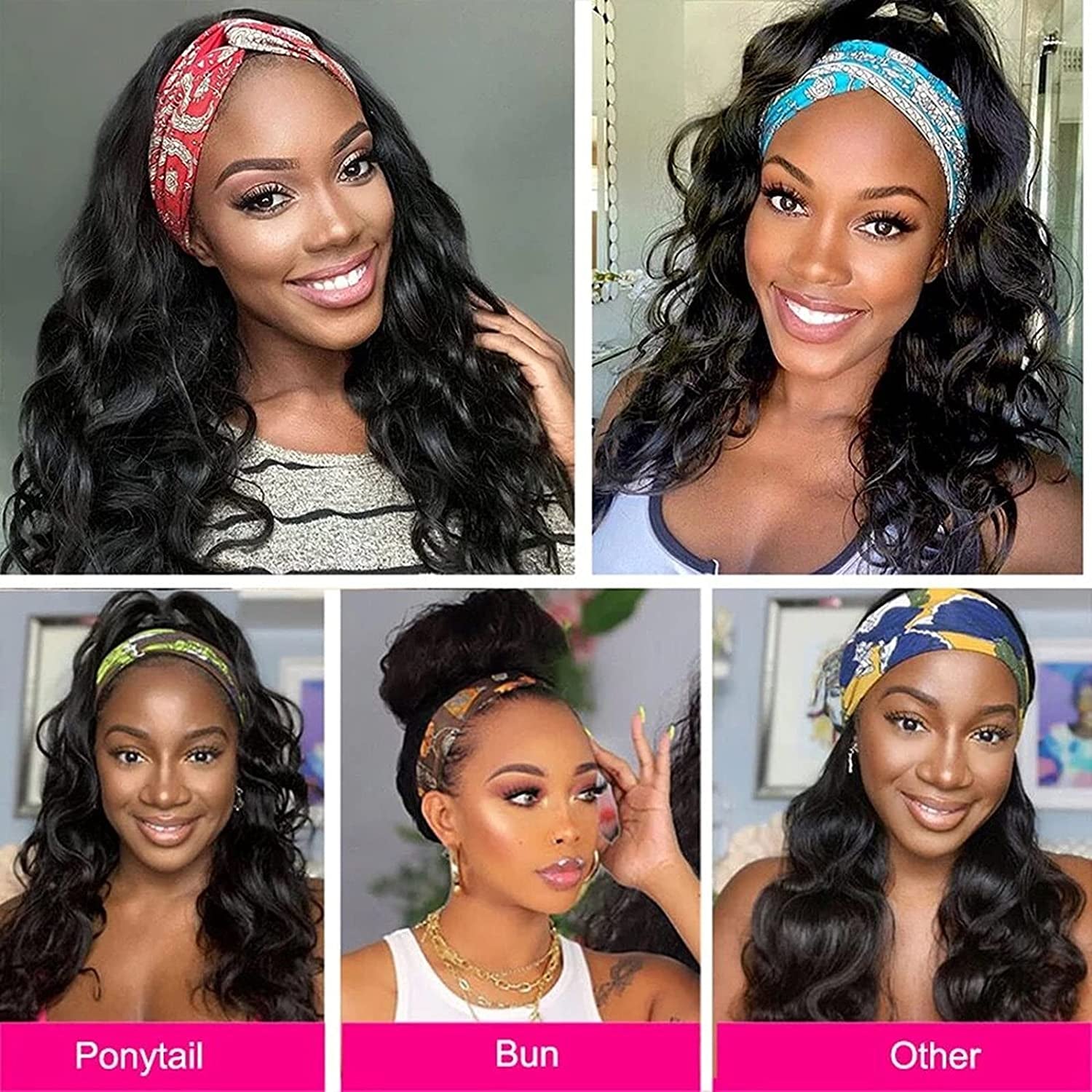 Headband Wigs for Black Women Body Wave 2024 Headband Wig