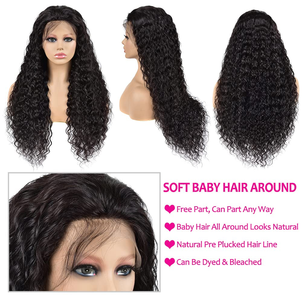 Water Wave Lace Front Wigs Human Hair Wigs for Black Women Wet and