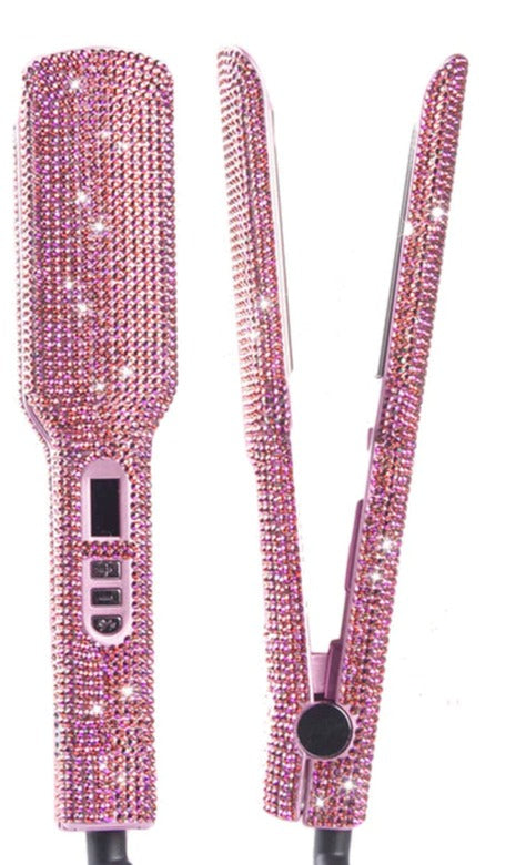 Rhinestone hair outlets straightener